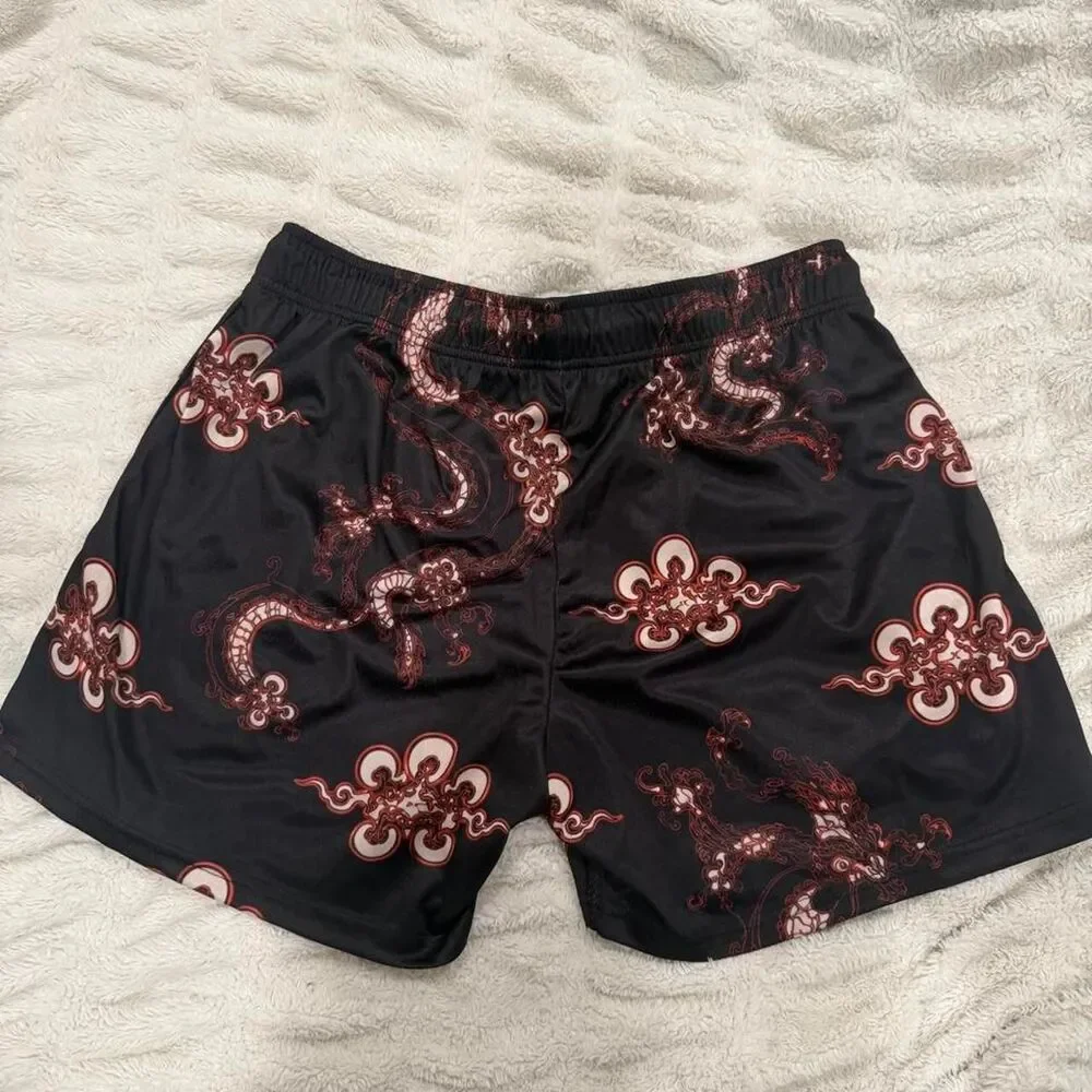 Maison Allure Streetwear Red Dragon Mesh Shorts - Large